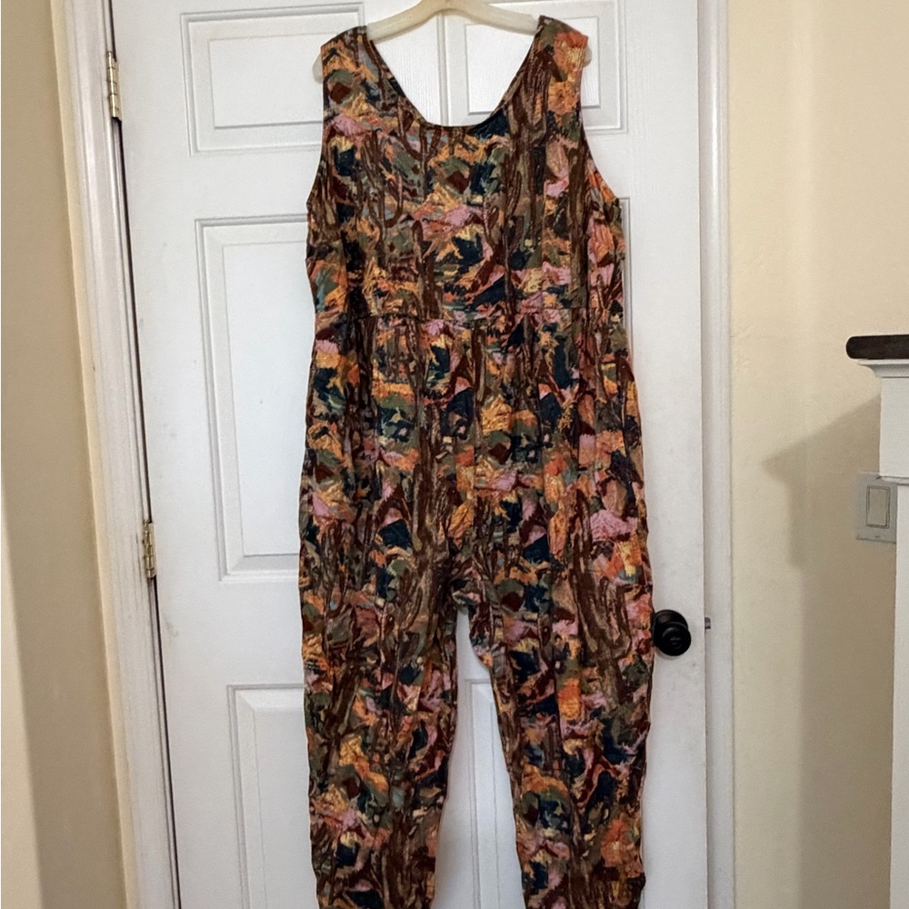 Lucy & Yak Bowie Sleeveless Corduroy Jumpsuit in Nevada Print Size 20 Boutique - Picture 2 of 12